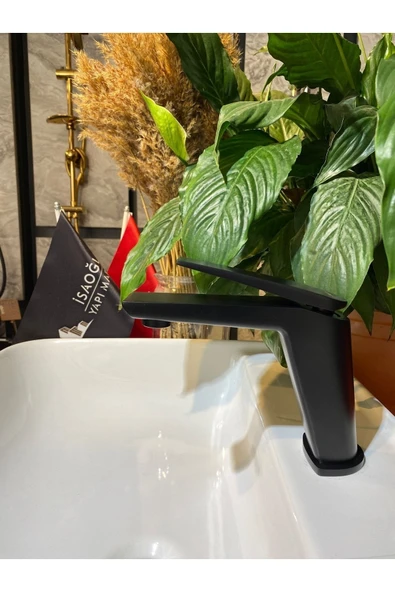 Siyah Lavabo Bataryası Mat Siyah Lavabo Musluğu Velar Tasarım Armatür ürün görseli 1