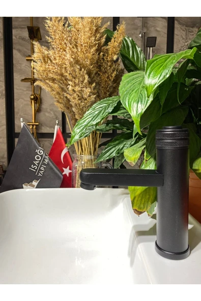 Siyah Lavabo Bataryası Dokunmatik Tasarım Siyah Lavabo Musluğu Mat Siyah Armatür ürün görseli 1