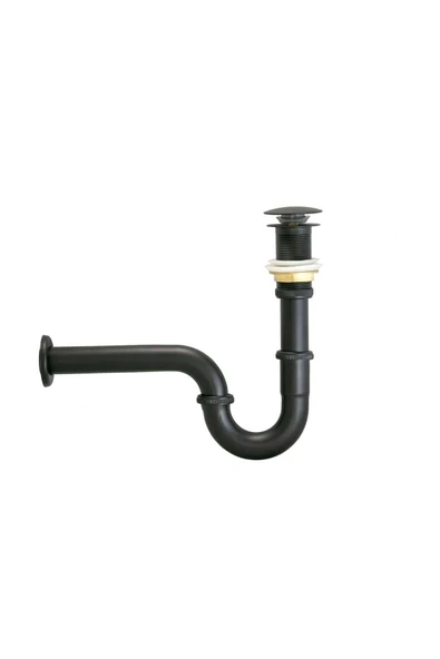 Siyah Lavabo Gideri Komple Pirinç Metal Lavabo Süzgeci Özel Tasarım Siyah Gider ürün görseli 1