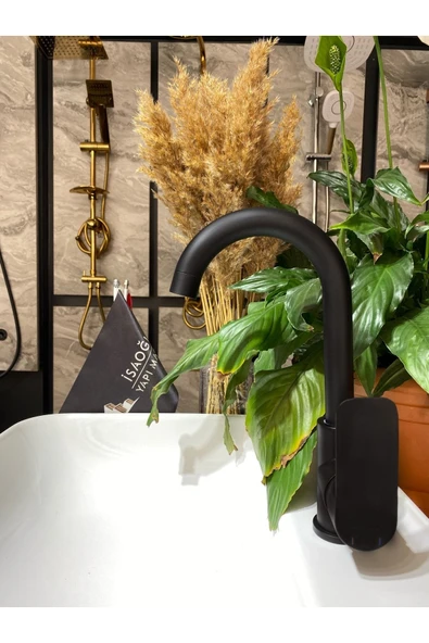 Siyah Lavabo Bataryası Siyah Lavabo Musluğu Mat Siyah Banyo Bataryası ürün görseli 1