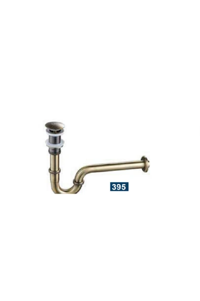 Mat Gold Lavabo Sifonu Antik Gold Lavabo Gideri Pirinç Metal Eskitme Lavabo Gider ürün görseli 1