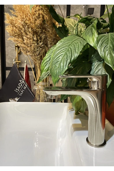 Lavabo Bataryası Mat Krom Lavabo Musluğu Leke Kireç Tutmaz Mat Krom Armatür ürün görseli 1