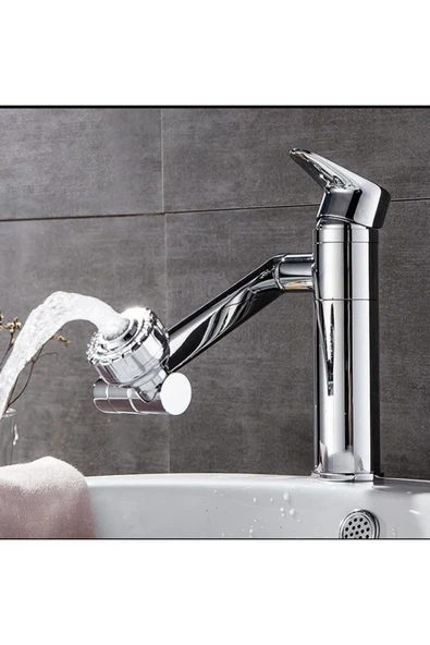 Lavabo Bataryası Robotik Banyo Musluğu 360 Derece Hareketli Batarya Tazzik Ayarlı ürün görseli 1
