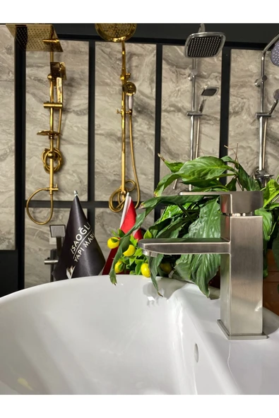 Inox Lavabo Bataryası Inox Lavabo Musluk Kare Inox Lavabo Bataryası ürün görseli 1