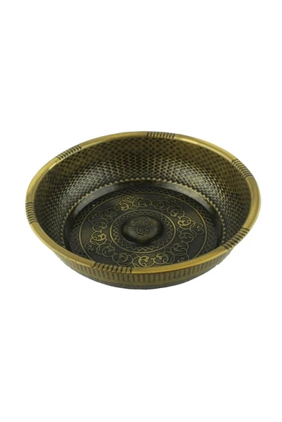 Antik Gold Hamam Tası Pirinç Kurna Tası Antik Eskitme ürün görseli 1