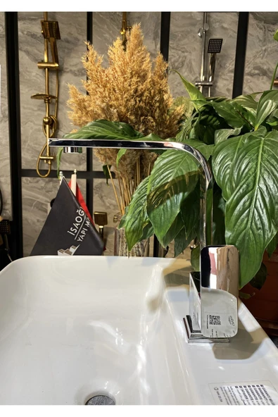 Lavabo Bataryası Kare Tasarım Yüksek Model Banyo Lavabo Musluğu 360 Derece Hareketli Batarya ürün görseli 1