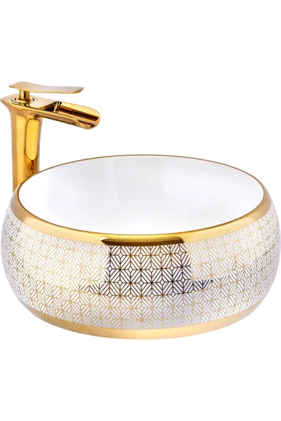 Çanak Lavabo Gold Beyaz Çanak Lavabo Seramik Banyo Lavabosu 40X40 Armatür Hariçtir ürün görseli 1