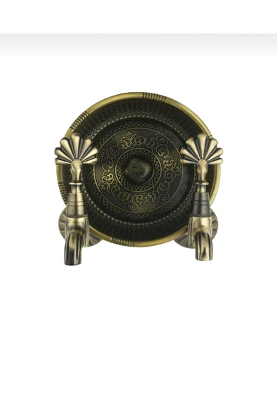 Kurna Musluğu Antik Gold Kurna Bataryası Komple Set Hamam Tası Dahil Üçlü Mat Antik Gold ürün görseli 1