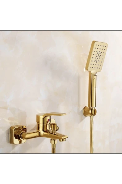 Gold Duş Seti Batarya Dahil Komple Set Altın Duş Başlığı ürün görseli 1