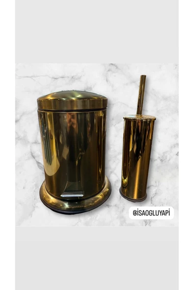 Gold Çöp Kovası ve Fırça Pirinç Banyo Çöp Kovası Gold Yavaş Kapanan Tasarım ürün görseli 1