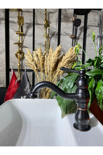 Mat Siyah Lavabo Bataryası Siyah Banyo Musluğu Lavabo Bataryası ürün görseli 1