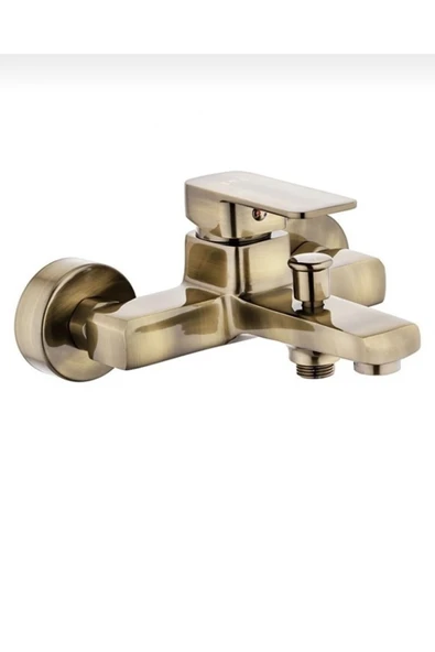 Banyo Bataryası Mat Altın Banyo Musluğu Kare Modern Tasarım Fırçalanmış Gold ürün görseli 1
