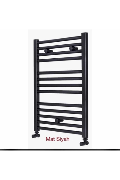 Mat Siyah Radyatör Banyo Havlupan 50 70 Vanalar Dahil Komple Set Siyah Havlupan ürün görseli 1