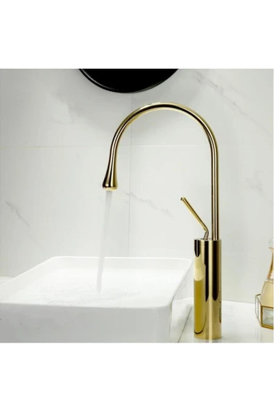 Banyo Çanak Lavabo Bataryası Yeni Tasarım Gold 5 Yıl Garantili ürün görseli 1