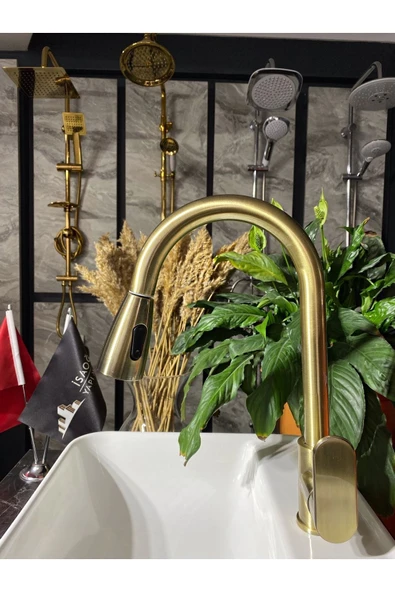 Antik Gold Vogue Design Spiralli Mutfak Bataryası Evye Bataryası ürün görseli 1