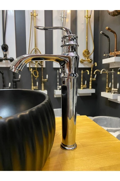 Çanak Lavabo Bataryası Silver Gümüş Çanak Armatür Vintage Model 5 Yıl Garanti ürün görseli 1