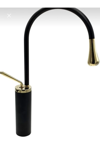 Çanak Lavabo Bataryası Gold Siyah Lavabo Musluğu Drop Design Gold Lavabo Armatür ürün görseli 1