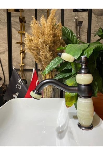 Siyah Lavabo Bataryası Mermer Tasarım Country Design Siyah Lavabo Musluğu ürün görseli 1