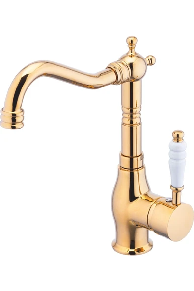 Gold Lavabo Bataryası Kolay Abdest Yüksek Model Klasik Armatür Gold Lavabo Musluğu ürün görseli 1