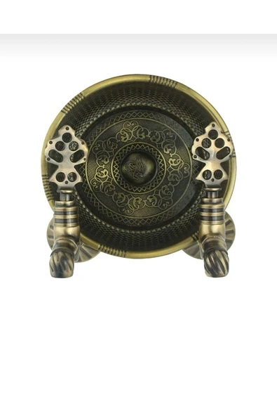 Antik Kurna Musluğu Seti İkili Hamam Tası Antik Gold Pirinç Kurna Takımı ürün görseli 1