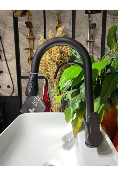 Siyah Spiralli Arıtmalı Mutfak Bataryası Mat Siyah Arıtıcılı Evye Musluğu Luxury Design ürün görseli 1