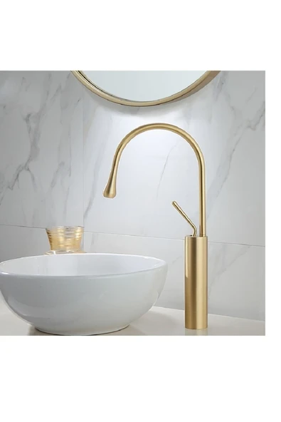 Banyo Çanak Lavabo Bataryası Mat Gold Yeni 5 Yıl Garantili ürün görseli 1