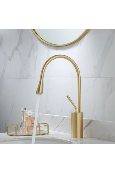 Banyo Lavabo Bataryası Mat Gold Yeni Tarz Model 5 Yıl Garantili ürün görseli 1