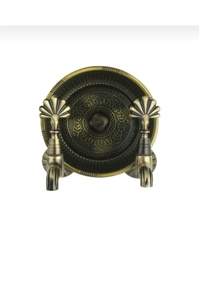 Antik Kurna Musluğu İkili Set Pirinç Hamam Bataryası Kurna Musluğu Hamam Tası Seti ürün görseli 1