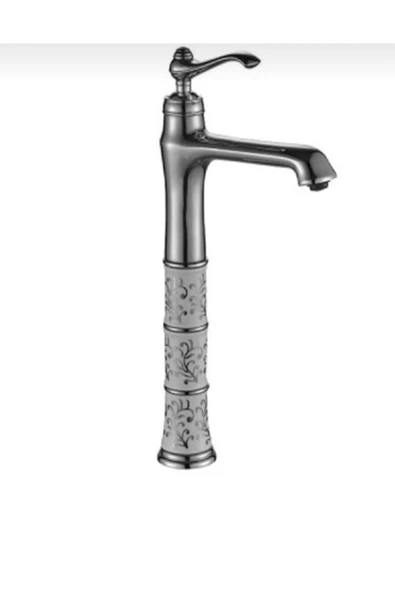Çanak Lavabo Bataryası Lavabo Armatürü Yüksek Model Vintage Tasarım Lavabo Musluğu İşlemeli ürün görseli 1