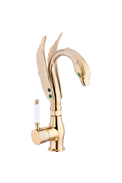 Gold Lavabo Bataryası Özel Tasarım Gold Armatür Pirinç Malzeme ürün görseli 1