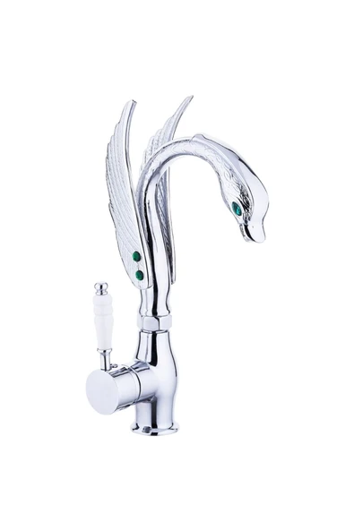 Gümüş Lavabo Bataryası Özel Tasarım Lavabo Armatür Pirinç Malzeme ürün görseli 1