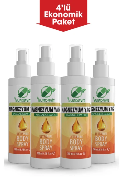 Yurdavit Magnezyum Yağı (magnesium Oil) 200 Ml 4x200 Ml ürün görseli 1