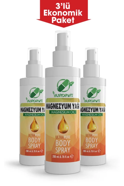 Yurdavit Magnezyum Yağı (magnesium Oil) 200 Ml 3x200 Ml ürün görseli 1