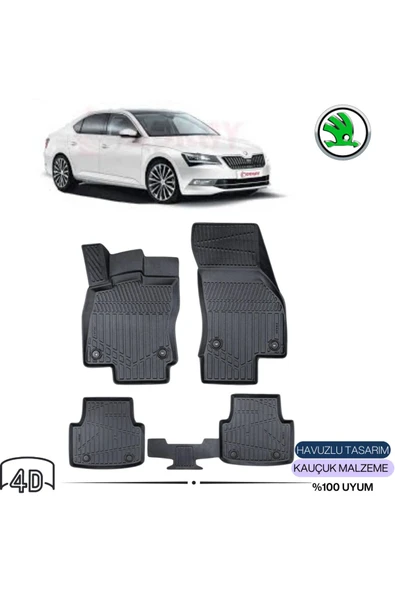 SKODA SUPER B 2021 4D Havuzlu Paspas ürün görseli 1