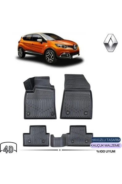 RENAULT CAPTUR 2015 4D Havuzlu Paspas ürün görseli 1