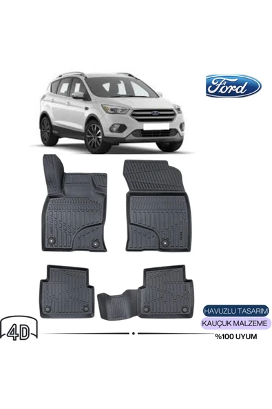 FORD KUGA 2019 sonrası 4D ( Araca Özel ) PREMİUM HAVUZLU PASPAS ürün görseli 1