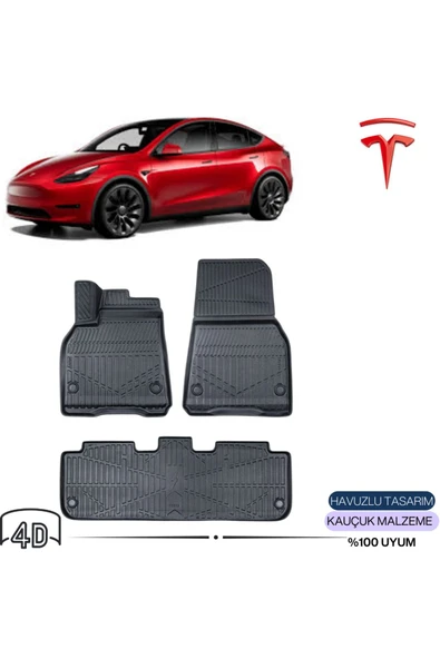 TESLA MODEL Y 2021 4D Havuzlu Paspas ürün görseli 1