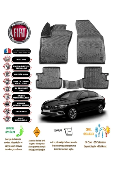 Fiat Egea Sedan 2022 4D Havuzlu Paspas ürün görseli 1