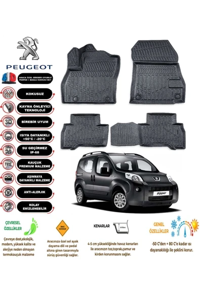 PEUGEOT BİPPER 2011 4D Havuzlu Paspas ürün görseli 1