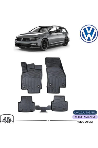 VOLKSWAGEN PASSAT B8 2022 4D Havuzlu Paspas ürün görseli 1