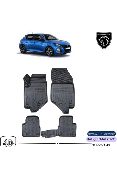 PEUGEOT 208 MK2 2022 4D Havuzlu Paspas ürün görseli 1