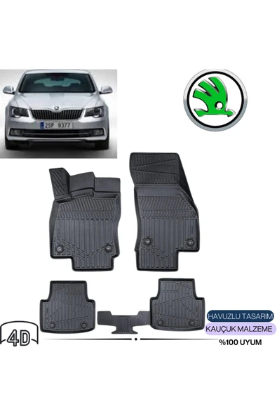 SKODA SUPERB 2 2009 4D Havuzlu Paspas ürün görseli 1