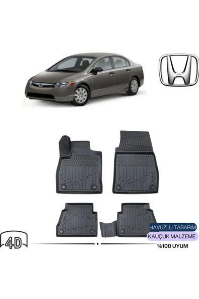HONDA CİVİC 2007 4D Havuzlu Paspas ürün görseli 1
