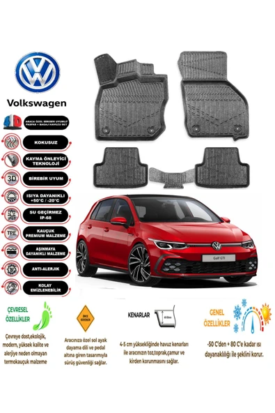 Volkswagen Golf 8 Otamatik 2024 4D Havuzlu Paspas ürün görseli 1