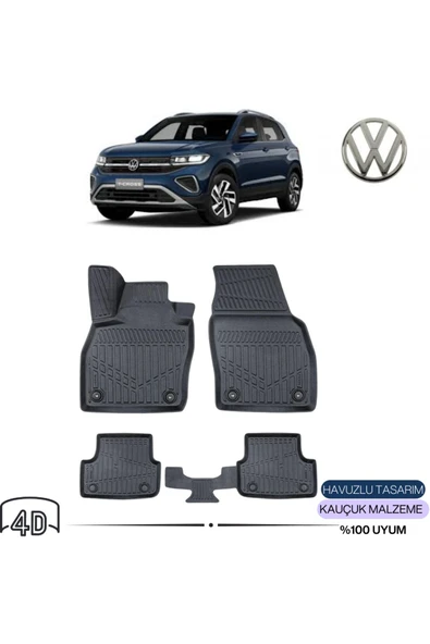 VOLKSWAGEN T-CROSS 2019 sonrası 4D ( Araca Özel ) PREMİUM HAVUZLU PASPAS ürün görseli 1