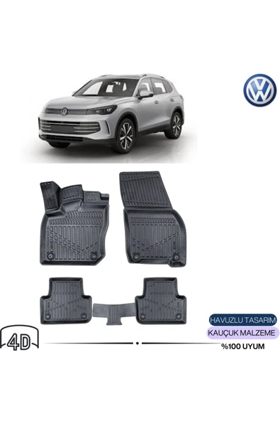VOLKSWAGEN TİGUAN 2024 sonrası 4D ( Araca Özel ) PREMİUM HAVUZLU PASPAS ürün görseli 1