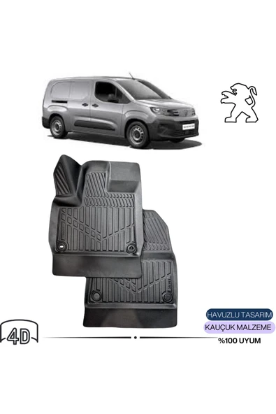 PEUGEOT RİFTER PANELVAN 2019 sonrası 4D ( Araca Özel ) PREMİUM HAVUZLU PASPAS ürün görseli 1