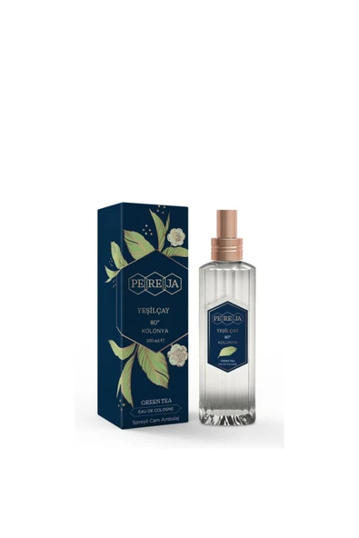 Pereja Spreyli Cam Şişe Yeşilçay Kolonya 100 ml ürün görseli 1