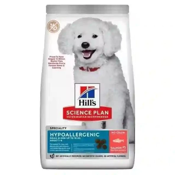 Hill's Science Plan Hypoallergenic Somonlu Mini Irk Tahılsız Yetişkin Köpek Maması 1,5 Kg ürün görseli 1