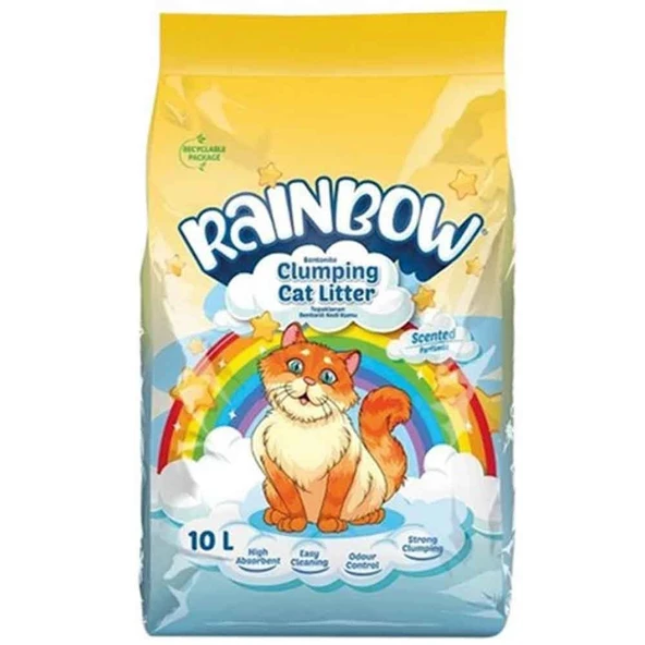 Rainbow Parfümlü Topaklanan Kedi Kumu 10 Lt ürün görseli 1